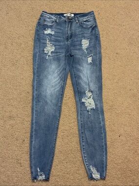 VIP Distressed Skinny Jeans - Light Blue